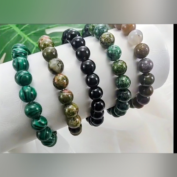 Natural Stone Bracelet Set Bohemian 70s Style Bracelets Jewelry Gift Idea Gifts - Picture 9 of 12